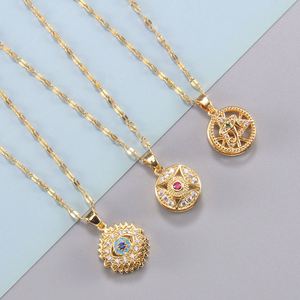 Collar De Acero Inoxidable No Fade Stainless Steel Necklace Rotating Zircon Eye <b>Titanium</b> Steel Clavicle <b>Chain</b> Necklace - Product Image 3