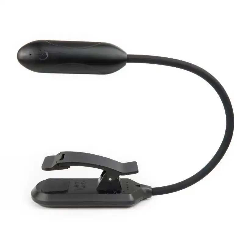 Lâmpada de leitura portátil 3 cores 10 brilho flexível pescoço de ganso USB recarregável LED lâmpada de mesa clipe em luz de livro