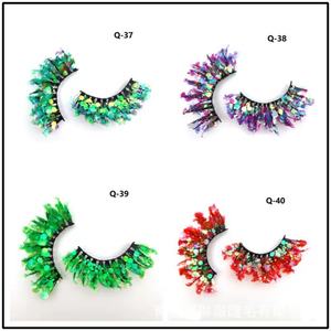 Pinky leem Vente en gros de cils 3D colorés, maquillage de scène, recourbe-cils, faux cils moelleux, couleurs scintillantes, cils en vison colorés - Product Image 4