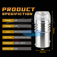 S25 LED-Glühbirne BA15S BAY15D 1156 1157 P21W P21/5W R5W R10W Auto-Brems-, Rückfahr- und Blinkleuchte Rot Weiß