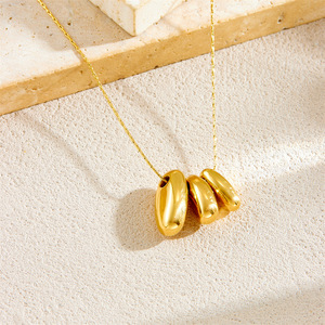 Geometric Pendant Necklace Gold Plated Stainless Steel Clavicle Chain For Women - Product Image 1