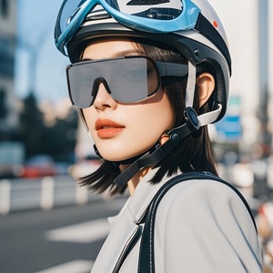 Lunettes de soleil photochromiques UV400 avec verres PC, monture noire, pour sports de plein air, cyclisme, randonnée, protection solaire, hommes et femmes - Product Image 1