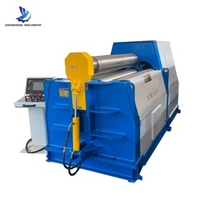 Machine de formage et de pliage de plaques en acier inoxydable à quatre rouleaux CNC W12-16x1500 avec commande PLC, formage automatique des extrémités, entraînement par moteur - Product Image 5