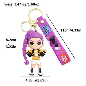 新款 K-POP 3D PVC 卡通钥匙扣 动漫风格硅胶橡胶包挂饰钥匙圈 - Product Image 6