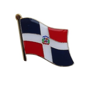 Pin de Aleación de Zinc con la Bandera de República Dominicana para Decoración de Ropa, Proceso de Colado de Pegamento, Artesanía en Metal - Product Image 1