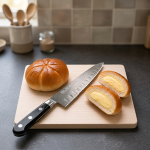 Cuchillo de Chef Gyuto SLICE Wave Blade de 24 cm, Acero Inoxidable, Mango de Plástico, Borde Dentado, Apto para Lavavajillas |   Cuchillos Seki |   Hecho en Japón - Product Image 3
