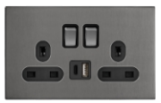 doulbe 1 gang 13A socket with usb/type-c
