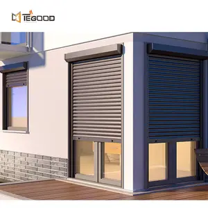 Tegood sound-proof outdoor insulated automatic aluminum window with roller shutter