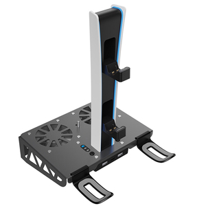 Estación de enfriamiento de montaje en pared Soporte Dual Gamepad Cargador Auricular Soporte para PS5 Slim <span class=keywords><strong>Consola</strong></span> - Product Image 3