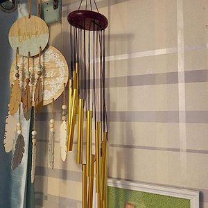 Campanas de Viento de Aleación de Aluminio al por Mayor, 12 Tubos, con Gancho, Campanas Doradas y Plateadas para Decoración del Hogar, Exteriores, Bodas, Fiestas, Regalos Conmemorativos - Product Image 6