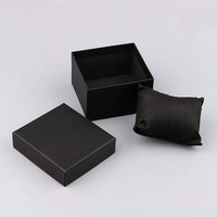 Kotak Jam Tangan Tebal 2MM, Kotak Hadiah Jam Tangan 12 Paket, Kotak Hadiah Hitam untuk Jam Tangan dengan Bantal Penyangga, Kotak Hadiah Perhiasan untuk Gelang