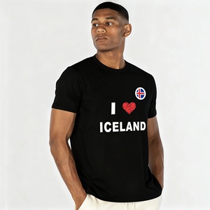 <span class=keywords><strong>Islandia</strong></span> azul y blanco Cruz Roja Bandera Negra camiseta diseño Simple aventura al aire libre fácil de combinar - Product Image 4