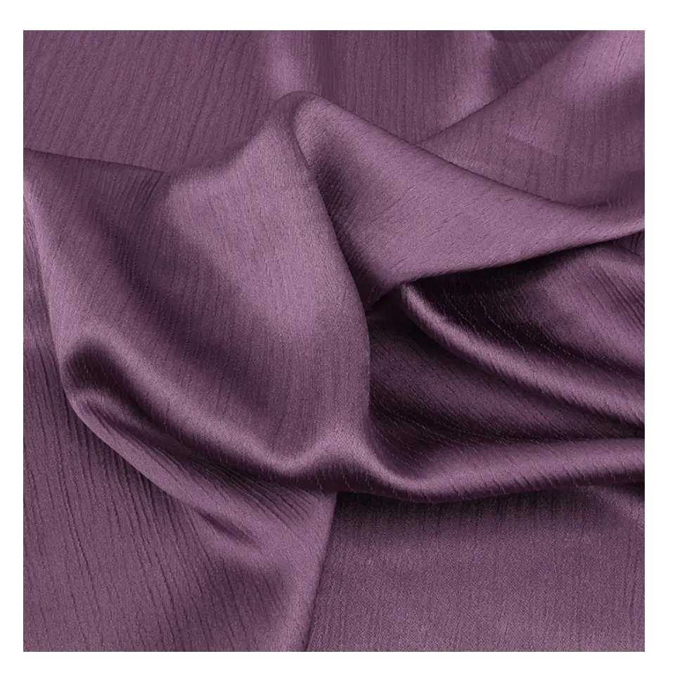 Shiny Satin Crepe Fabric 100% Polyester Stretch Silk Polyester Satin Fabric Shiny Satin Silk Crepe Fabric