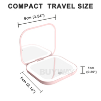 Miroir de maquillage LED portable pliable, écran tactile intelligent, rechargeable, avec logo personnalisé, miroir de poche LED