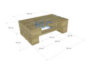 MEUBLES DE JARDIN EN PALLET 2 CHAISES ET TABLE EN BOIS DE PIN DU VIETNAM