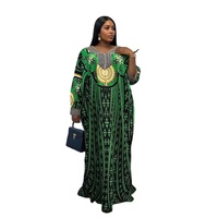 Nouvelle Robe Longue Décontractée et Tendance 2026 pour Femme, Style Boubou Ethnique Africain, Imprimé Diamant, Abaya Musulmane en Coton à Manches Longues