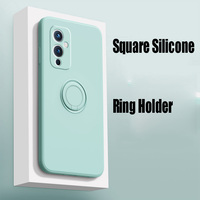 Coque en Silicone avec anneau de support pour OnePlus Nord 2, CE 5G, étui carré, 9, 9R Pro 1 + Nord N200, 5G, 1 + 9 r