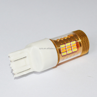 Pièces et accessoires automobiles, éclairage automobile, feux de recul LED pour voiture, 7443 4014 54SMD, blanc/jaune, double couleur, 12V, ampoules de remplacement/mise à niveau