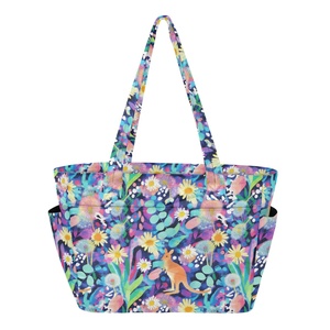 25L Australian Artist Floral Design Quilted Polyester Weekender <b>Bag</b> Carry on <b>Bag</b> <b>Overnight</b> Tote Travel Women Tote <b>Bag</b> Handbags - Product Image 1