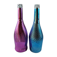 Bouteille de vodka électrolytique 500ml 700ml 750ml bouteille en verre bouteilles de vodka whisky avec bouchons d'étanchéité