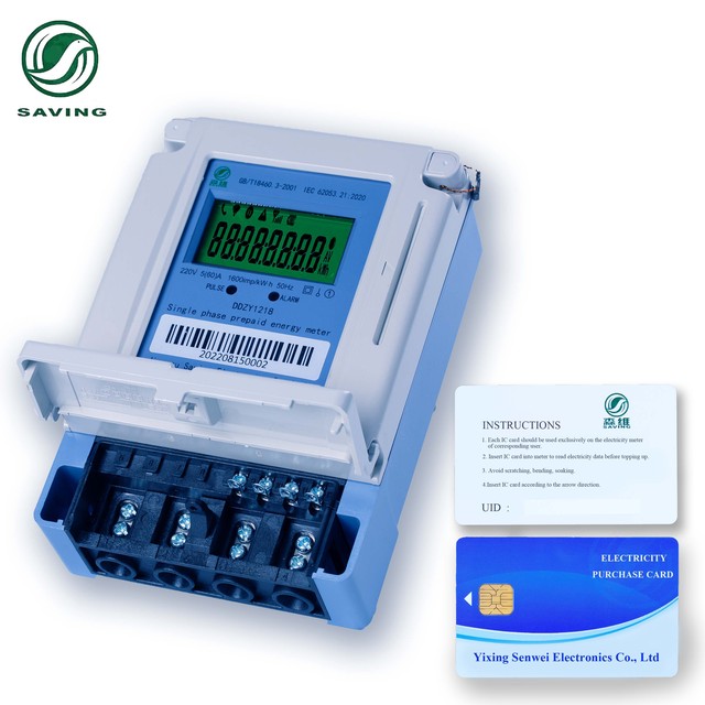 Single Phase Prepaid Smart Electric Power Meter Wireless LCD Display Electric Meter with RS485 Communication Energy Meter