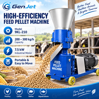 Machine à granulés d'aliments industriels GenJet 200-300 kg/h avec matrice plate de 210 mm et presse à 3 rouleaux pour l'alimentation des bovins, des moutons et des volailles