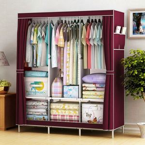 <strong>Cheap</strong> Non-Woven Fabric <strong>Wardrobe</strong> Easy to Assemble <strong>White</strong> Color <strong>Wardrobe</strong> Modern - Product Image 5