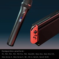 Honcam 2.4G Microphone de jeu sans fil compatible avec l'ordinateur Karaoké Wii PS5 PS4