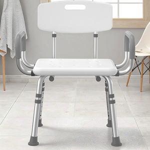 เก้าอี้อาบน้ำสำหรับผู้ใหญ่สูงอายุเพื่อความปลอดภัยอุปกรณ์ป้องกันการลื่นเก้าอี้อาบน้ำพร้อมอุปกรณ์บำบัดฟื้นฟูสมรรถภาพแขนและหลัง - Product Image 1