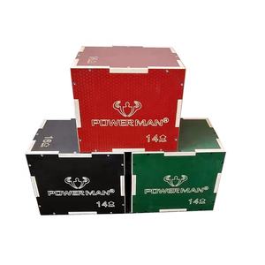 <span class=keywords><strong>Powerman</strong></span> S M L XL rouge vert noir haute qualité en bois tout-en-un antidérapant Fitness plio boîte de saut - Product Image 4