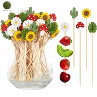 Brochetas de Bambú de 4.7 Pulgadas para Cócteles, Aperitivos, Frutas, con Logotipo Personalizado, Brochetas Desechables de Bambú Natural, Aptas para Alimentos