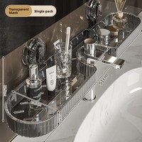 Support de rangement mural multifonctionnel moderne en plastique avec ventouse pour robinet, idéal pour salle de bain, toilettes, douche et lavabo