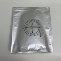 Sac d'emballage pour vêtements en aluminium avec fermeture éclair argentée, personnalisable avec logo imprimé, refermable, pochette autoportante