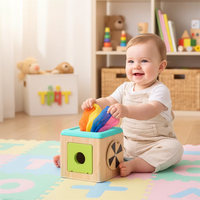 Scatola di Fazzoletti Usa e Getta Unisex per Bambini 2-4 Anni, in Legno per Alimenti, Tipo Auto, Giocattolo Sensoriale Montessori