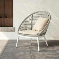 Conjunto de sofás trenzados de aleación de aluminio para exteriores, conjunto de muebles de jardín y villa con cuerda, mesas y sillas