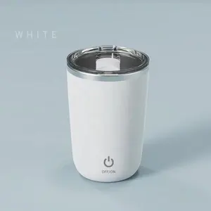 Taza automática autoagitadora de 350ml, taza mezcladora de jugo de leche y café, taza eléctrica giratoria perezosa de acero inoxidable, taza agitadora magnética