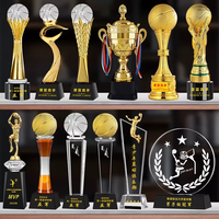 Trophée en cristal K9 fait main en gros de l'usine de Pujiang, pour basketball/football/volley-ball, avec gravure laser personnalisée et logo