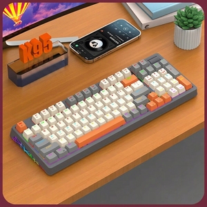 คีย์บอร์ดเกมมิ่งรัสเซีย <span class=keywords><strong>K95</strong></span> แบบกลไก <span class=keywords><strong>RGB</strong></span> ไร้สายสามโหมด รองรับการเปลี่ยนสวิตช์แบบ Hot-swappable เชื่อมต่อผ่านบลูทูธ - Product Image 6