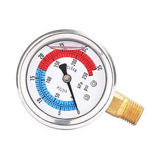 2 \ "manometro per filtro per piscina riempita con glicerina 304 custodia in acciaio inossidabile 1/4 \" NPT supporto inferiore - Product Image 6
