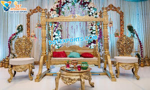 Mariages Maharani Lovely Sangeet Swing/Jhoola Gorgeous Bride and Groom Sangeet Swing Merveilleux Sangeet Stage Swing Seat Decor UK - Product Image 2