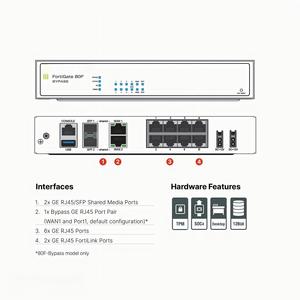FortiGate 80F Bypass, Firewall de Próxima Generación con Soporte VPN, Dispositivo de Seguridad de Red Inalámbrica y Cableada - Product Image 1