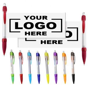 Stylo publicitaire personnalisé avec drapeau déroulant, impression couleur intégrale, papier à l'intérieur, bannière publicitaire rétractable en plastique - Product Image 1