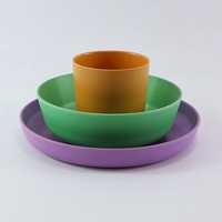 Ensemble de repas portable pour bébé en silicone incassable, compatible micro-ondes et lave-vaisselle, respectueux de l'environnement, ODM/OEM, comprenant des assiettes.