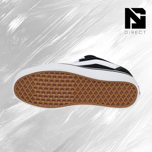 Vans Knu-Skool 'Black White' Zapatos de skate con cordones de lona en blanco y negro, punta redonda, transpirables, estilo vulcanizado, zapatillas para caminar - Product Image 4