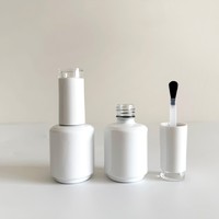 Flacons de vernis à ongles en verre blanc mat personnalisés de 7 ml, 10 ml, 15 ml, contenants cosmétiques vides avec bouchon à pinceau, impression sérigraphique