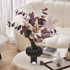 <span class=keywords><strong>Composizioni</strong></span> Floreali Realistiche con Foglie <span class=keywords><strong>di</strong></span> Eucalipto, Piante Artificiali Sensibili, Vaso con Fiori Artificiali per Decorazioni Moderne <span class=keywords><strong>di</strong></span> Hotel e Tavoli - Product Image 3