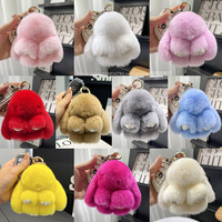 Porte-clés Lapin en Peluche Douce Personnalisé en Fausse Fourrure, Charme Lapin Mignon, Décoration Suspendue pour Voiture et Sac, Accessoire de Jouet en Peluche – Vente en Gros