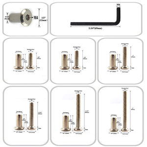 Tuercas <span class=keywords><strong>de</strong></span> Acero Inoxidable Clase 4 Grado 2 con Recubrimiento <span class=keywords><strong>de</strong></span> <span class=keywords><strong>Zinc</strong></span>, Tornillos Conectores <span class=keywords><strong>para</strong></span> Muebles con Cabeza Hexagonal, Pernos Chicago Macho y Hembra, Tamaños Métricos - Product Image 4