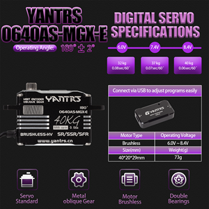 40KG Digitales <span class=keywords><strong>RC</strong></span>-<span class=keywords><strong>Servo</strong></span>, Wasserdicht, Bürstenlos, Programmierbar, Kompatibel mit <span class=keywords><strong>RC</strong></span>-Autos im Maßstab 1:<span class=keywords><strong>10</strong></span> und für den Modellbau - Product Image 2