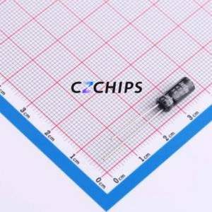 ERG35V47M5X11ตัวเก็บประจุอลูมิเนียมอิเล็กโทรไลติกผ่านรู D5xL11mm 47uF 20% 35V 260mA-100kHz - Product Image 1